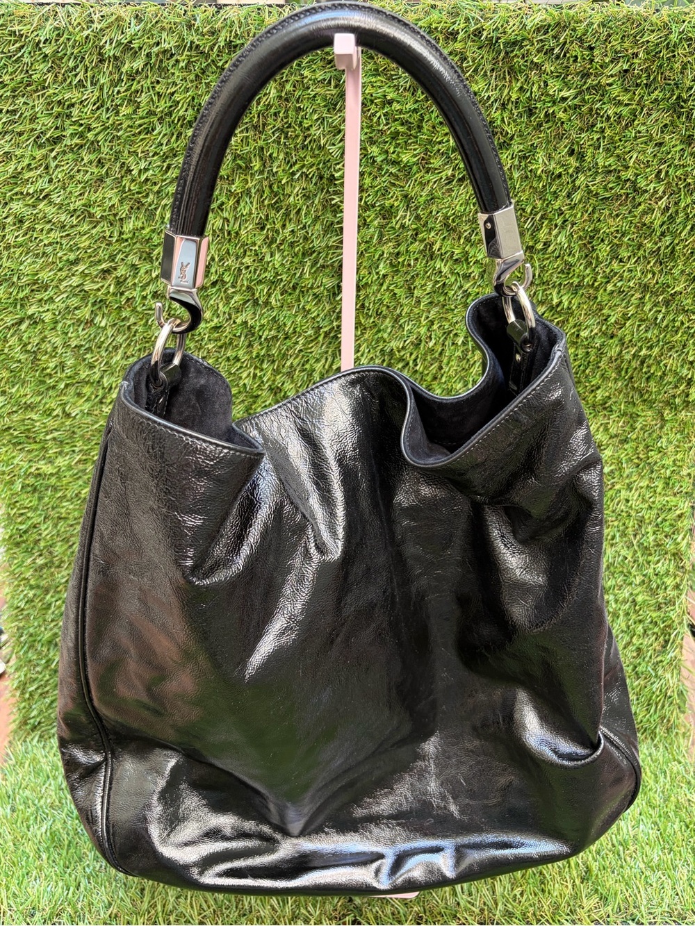 Yves Saint Laurent YSL Patent Roady Hobo